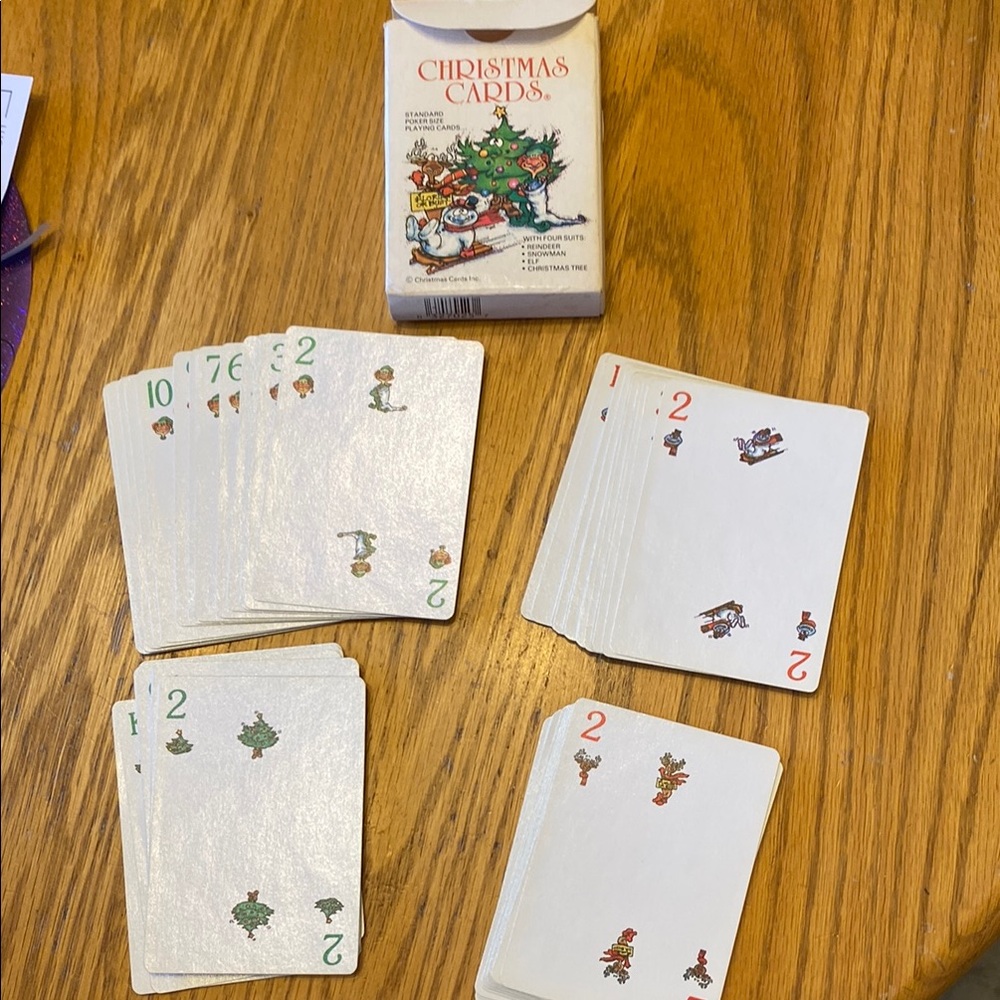 Vintage Christmas Playing Cards Set - Festive Design